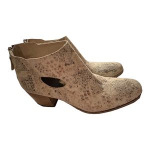 Gidigio Snake Print Genuine Leather Ankle Zip Boots-37.5